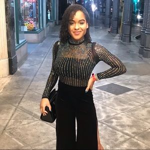 Black Bedazzled Body Suit